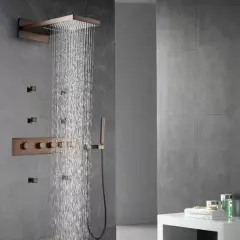 Ensemble colonne de douche encastré mural rond avec kit douche OSLO -  Robinet&Co