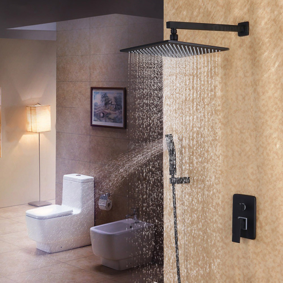 kd-bs03 haut de gamme hôtel salle de lavage en laiton eau chute têtes de  douche support mural pour salle de bain noir robinet de bain avec douche  supérieure