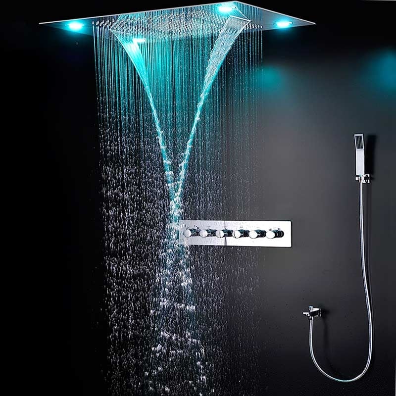 Rainsworth ensemble de douche, douche encastrée avec douche pluie pommeau  de douche haute pression 22 cm et douchette à 6 jets, système de douche  encastré, kit de douche bronze huilé - Conforama